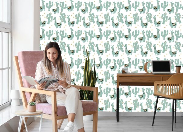 Behang Star Plants Voor Lama Babykamer - Afbeelding 7