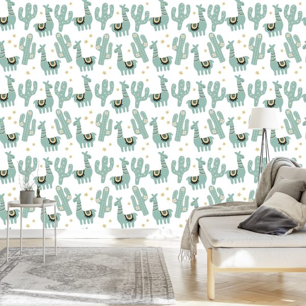 Behang Star Plants Voor Lama Babykamer - Afbeelding 3