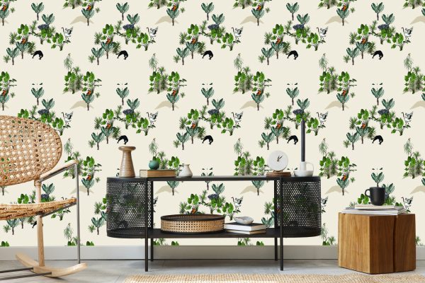 Behang Savannedieren En Bomen - Afbeelding 5