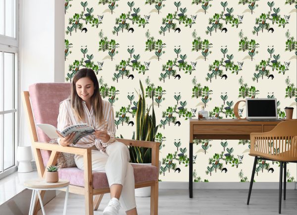 Behang Savannedieren En Bomen - Afbeelding 7