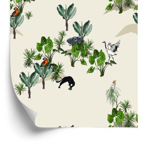 Behang Savannedieren En Bomen