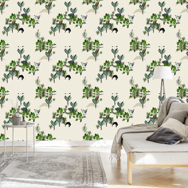 Behang Savannedieren En Bomen - Afbeelding 3