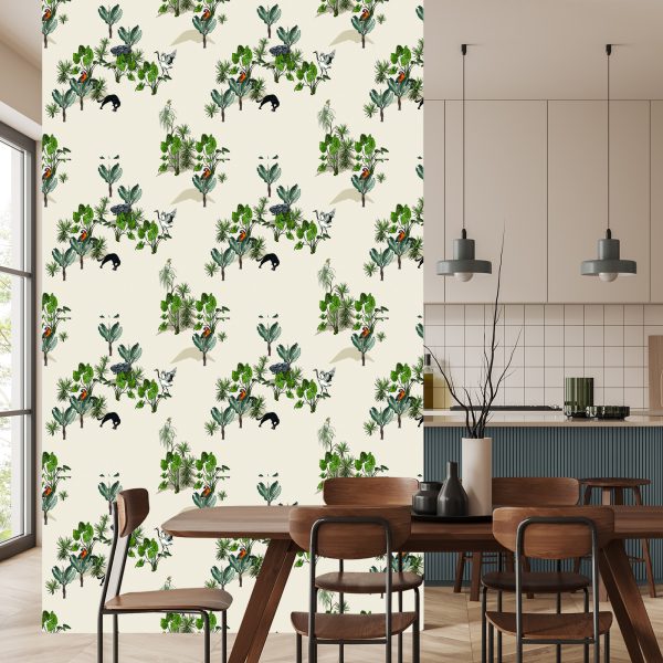 Behang Savannedieren En Bomen - Afbeelding 4