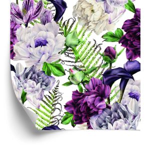 Behang Bloemmotief Aquarel Pioenrozen