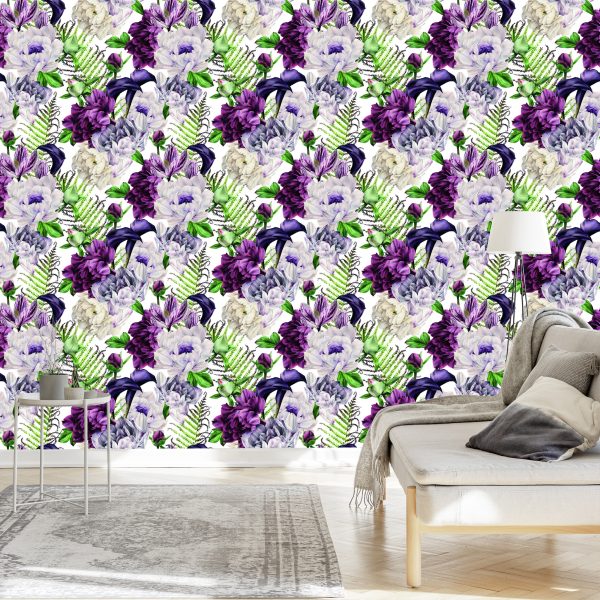 Behang Bloemmotief Aquarel Pioenrozen - Afbeelding 3