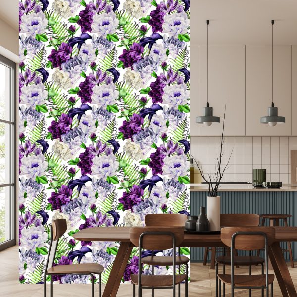 Behang Bloemmotief Aquarel Pioenrozen - Afbeelding 4