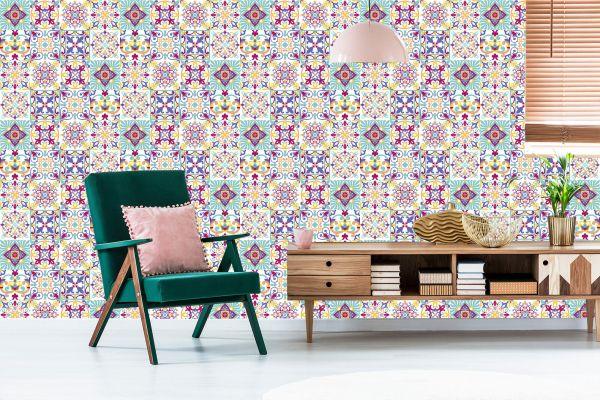 Behang Muur Oosters Mozaïek Voor Eetkamer - Afbeelding 6