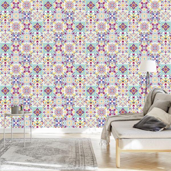 Behang Muur Oosters Mozaïek Voor Eetkamer - Afbeelding 3