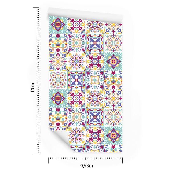 Behang Muur Oosters Mozaïek Voor Eetkamer - Afbeelding 8