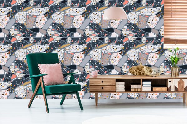Behang Beton Terrazzo Stijlvol Patroon - Afbeelding 6