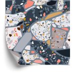 Behang Beton Terrazzo Stijlvol Patroon