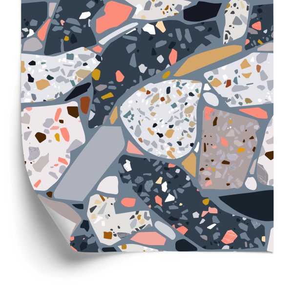 Behang Beton Terrazzo Stijlvol Patroon