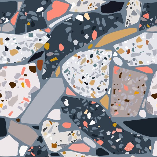 Behang Beton Terrazzo Stijlvol Patroon - Afbeelding 2