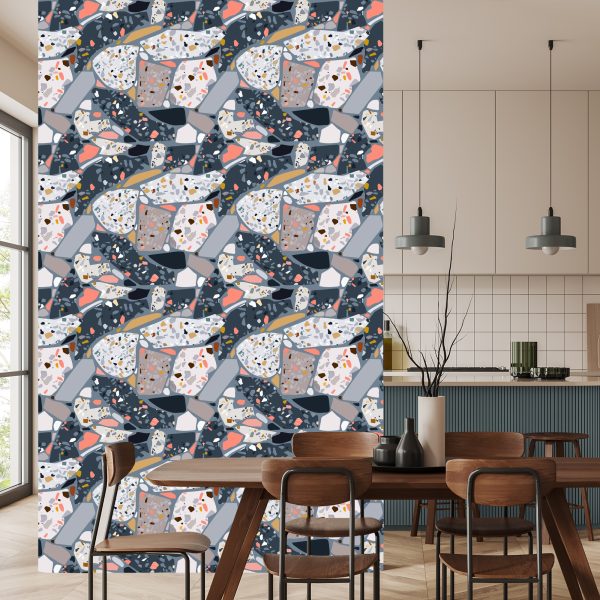 Behang Beton Terrazzo Stijlvol Patroon - Afbeelding 4