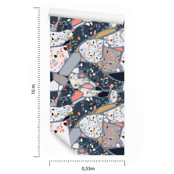Behang Beton Terrazzo Stijlvol Patroon - Afbeelding 8