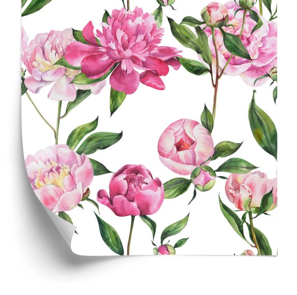 Behang Natuurlijke Pioenen