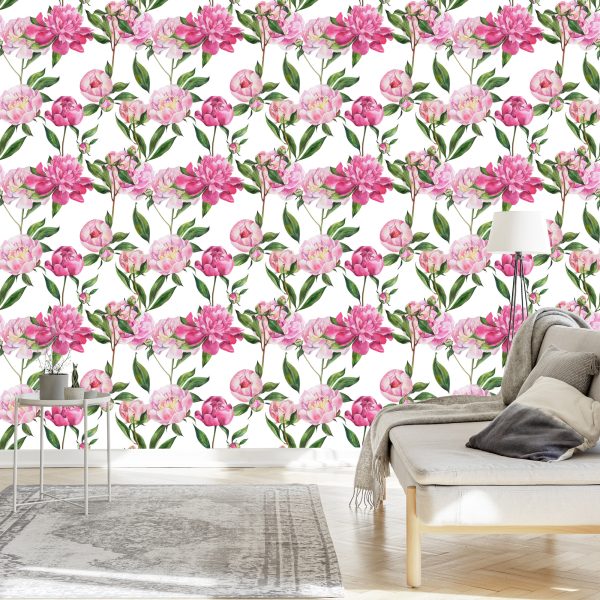 Behang Natuurlijke Pioenen - Afbeelding 3