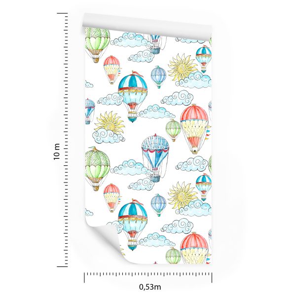 Behang Ballonnen En Zon - Afbeelding 8