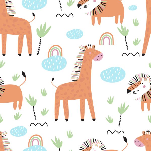 Behang Safaridieren, Leeuwen, Regenboog, Jongenskamer - Afbeelding 2