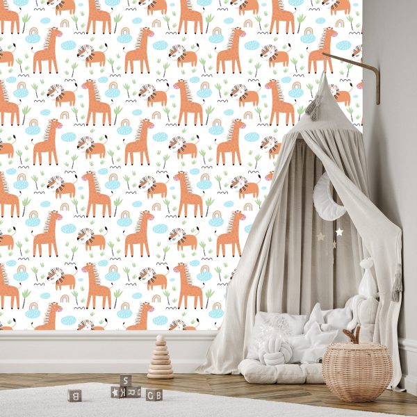 Behang Safaridieren, Leeuwen, Regenboog, Jongenskamer - Afbeelding 3