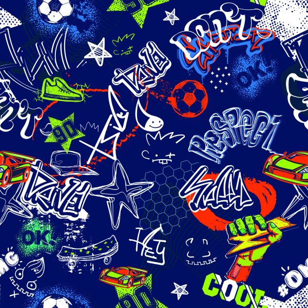 Behang Voor Jongen Graffiti Cars Voetbal - Afbeelding 2