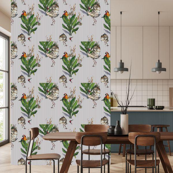 Behang Papegaaien En Kraanvogels - Afbeelding 4