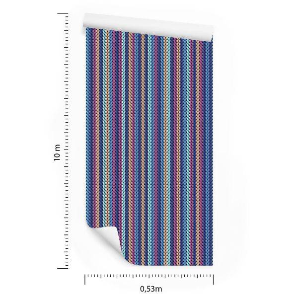 Behang Muur Met Kleurrijke Verticale Strepen Voor De Woonkamer - Afbeelding 8