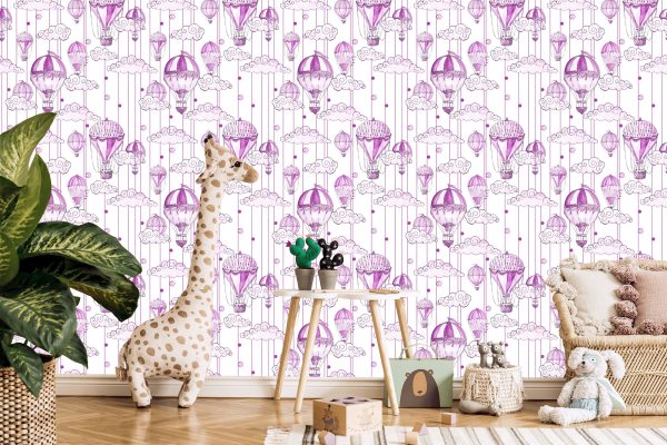 Behang Ballonnen In De Kleuren Violet - Afbeelding 5
