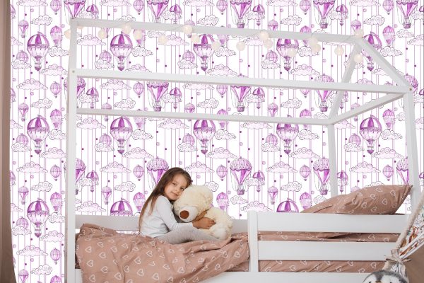 Behang Ballonnen In De Kleuren Violet - Afbeelding 7