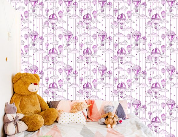 Behang Ballonnen In De Kleuren Violet - Afbeelding 6
