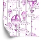 Behang Ballonnen In De Kleuren Violet