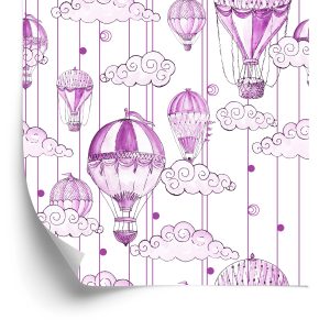 Behang Ballonnen In De Kleuren Violet