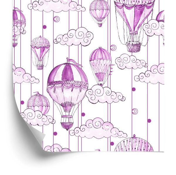 Behang Ballonnen In De Kleuren Violet