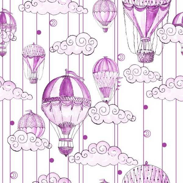 Behang Ballonnen In De Kleuren Violet - Afbeelding 2