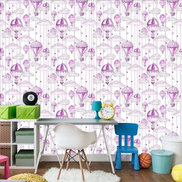 Behang Ballonnen In De Kleuren Violet - Afbeelding 4