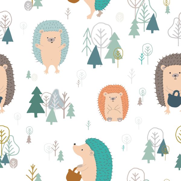 Behang Voor Kinderen - Egels In Het Bos - Afbeelding 2