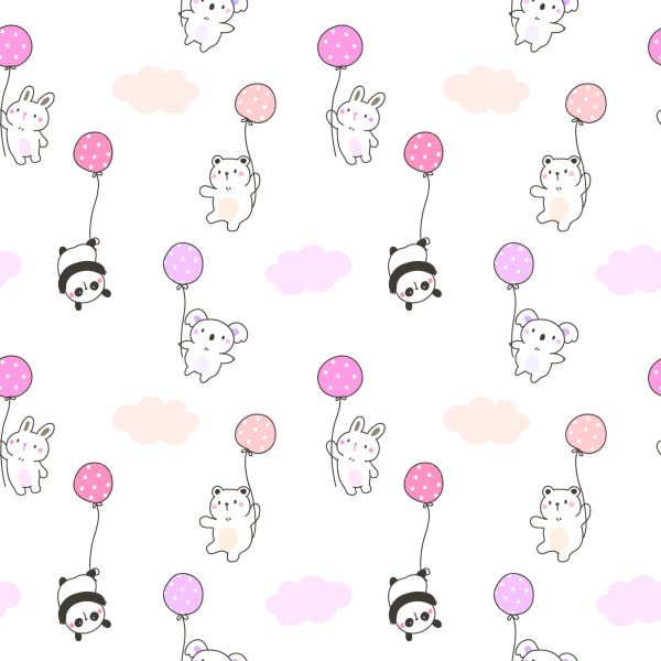 Behang Dieren Met Ballonnen - Afbeelding 2
