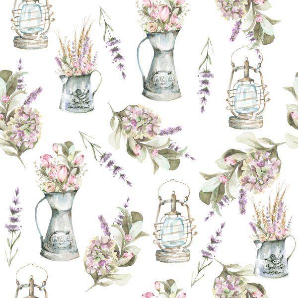 Behang Lavendel Bloem Boeketten - Afbeelding 2