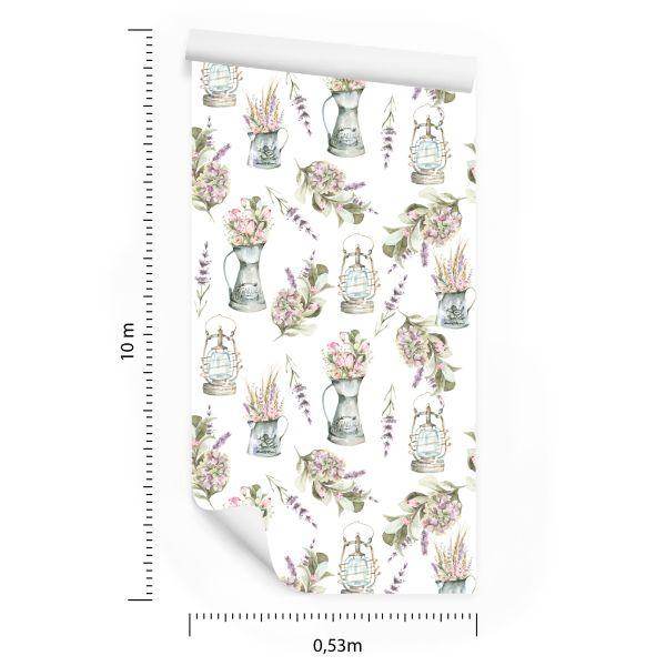 Behang Lavendel Bloem Boeketten - Afbeelding 8