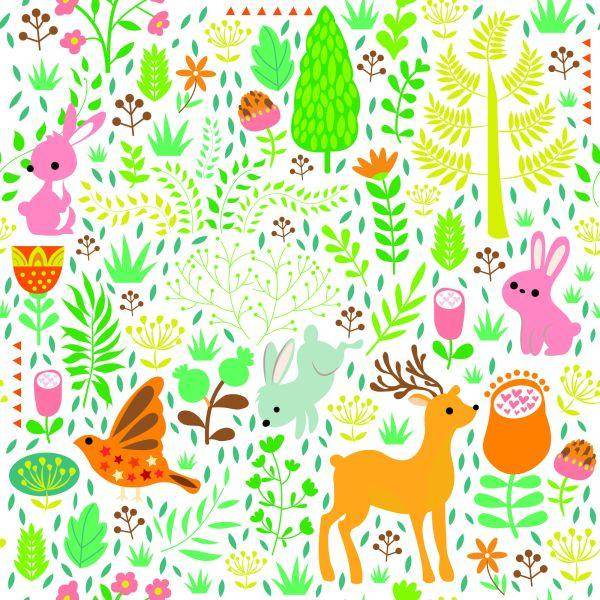Behang Voor Kinderen - Het Bos En Zijn Bewoners - Afbeelding 2