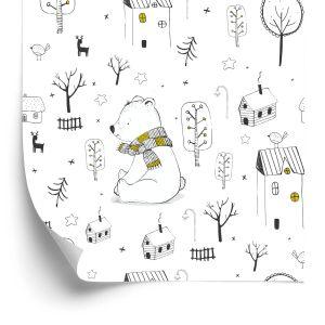 Behang Voor Kinderen - Dieren, Bomen En Sterren