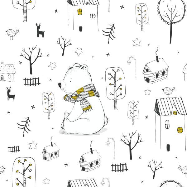 Behang Voor Kinderen - Dieren, Bomen En Sterren - Afbeelding 2