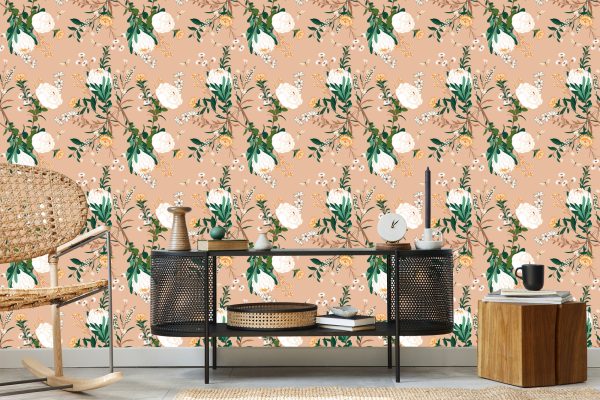 Behang Kleurrijke Bloemen In Vintage Stijl - Afbeelding 5