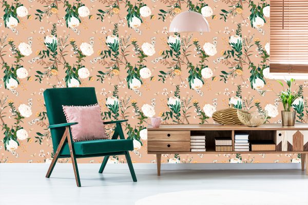 Behang Kleurrijke Bloemen In Vintage Stijl - Afbeelding 6
