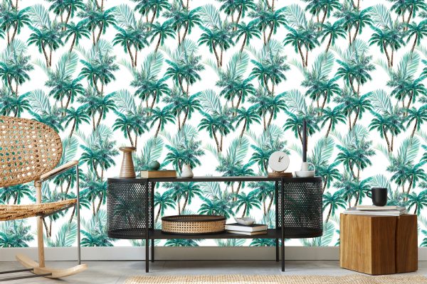 Behang Natuur Palmboom Bladeren Woonkamer Slaapkamer - Afbeelding 5