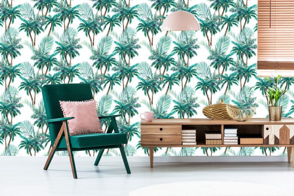 Behang Natuur Palmboom Bladeren Woonkamer Slaapkamer - Afbeelding 6