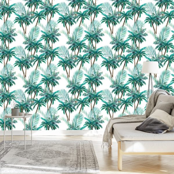 Behang Natuur Palmboom Bladeren Woonkamer Slaapkamer - Afbeelding 3
