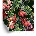 Behang Flamingo's, Rozen, Bloemen, Groen Voor De Slaapkamer