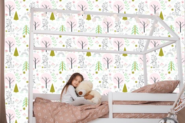 Behang Voor Kinderen - Eenhoorns In Het Magische Bos - Afbeelding 7