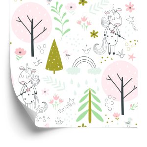 Behang Voor Kinderen - Eenhoorns In Het Magische Bos